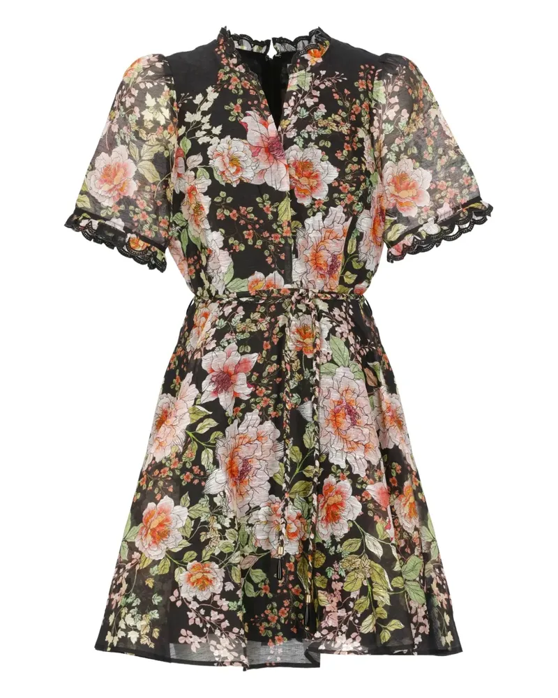 Hale Bob Haley Minikleid mit Blumen-Print - Schwarz Schwarz