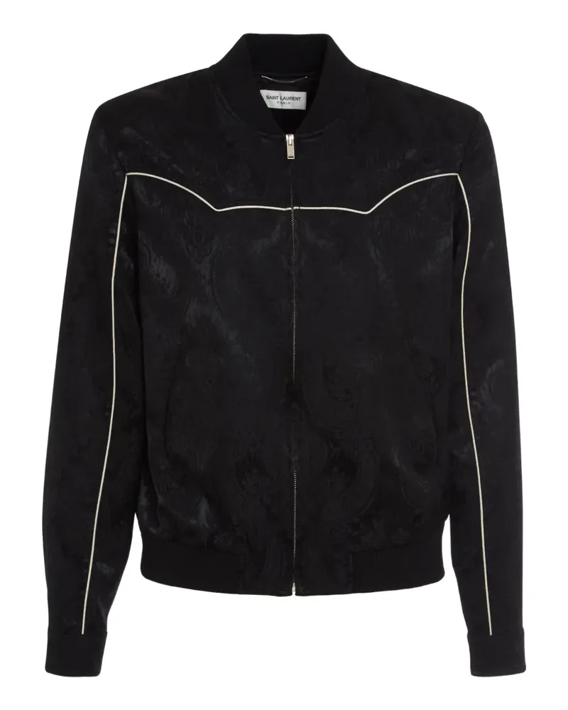 Saint Laurent Bomberjacke mit Paisley-Print - Schwarz Schwarz