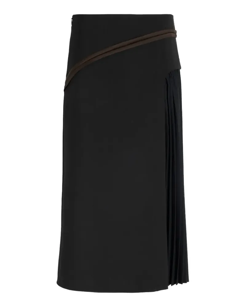 Proenza Schouler Justine Rock aus gebondetem Wollsatin - Schwarz Schwarz