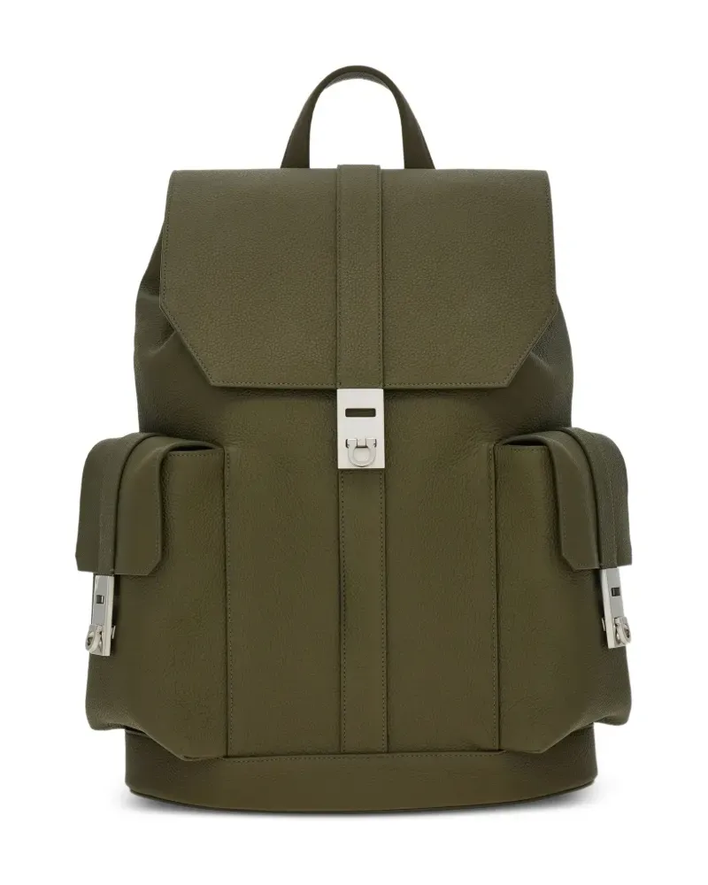 Ferragamo Utility Rucksack mit Hug Schnallen - Grün Grün