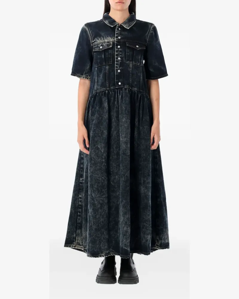 Ganni washed-effect maxi dress - Schwarz Schwarz