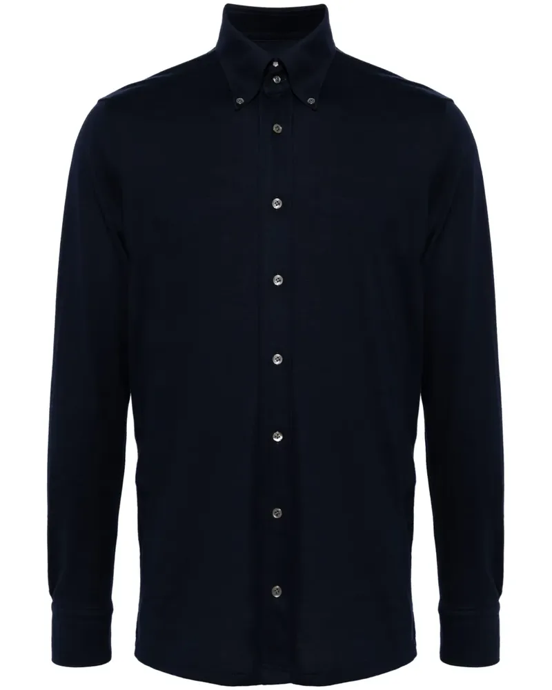 N.Peal Hemd mit Button-down-Kragen - Blau Blau