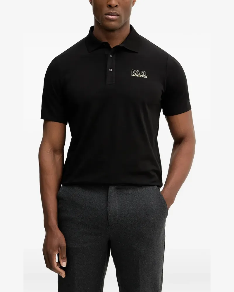 Karl Lagerfeld Poloshirt mit Logo - Schwarz Schwarz
