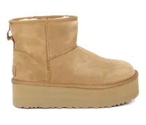 Klassische Mini Plateau-Stiefeletten - Nude