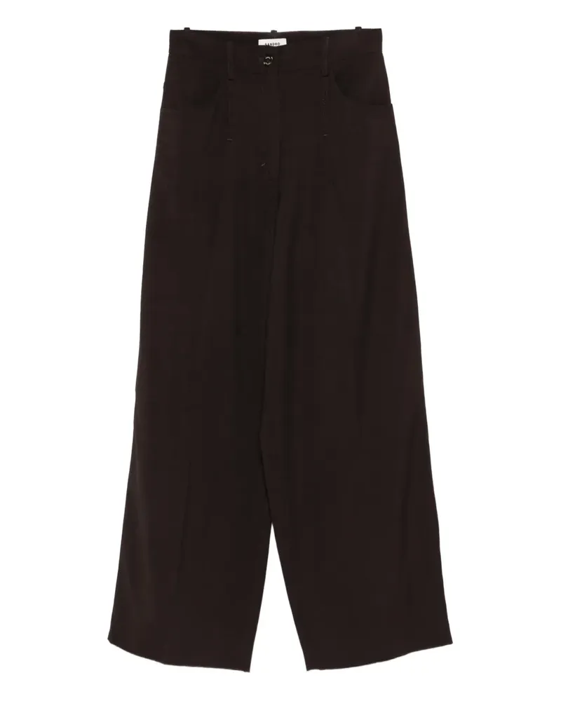 Sandro Palazzohose mit hohem Bund - Braun Braun