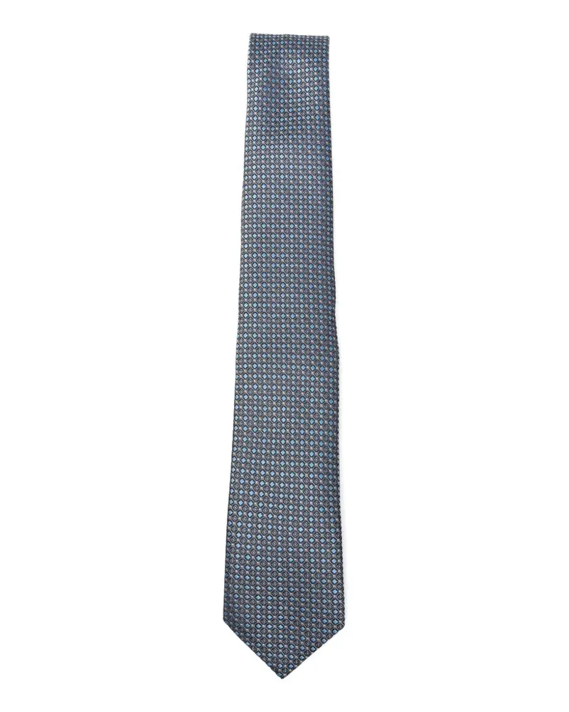 Giorgio Armani Geometrisch gemusterte Jacquard-Krawatte - Blau Blau