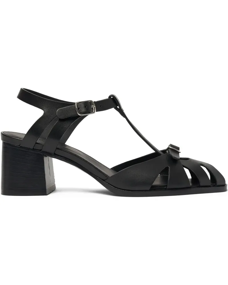 Scarosso Giulia Riemchensandalen mit Blockabsatz 55mm - Schwarz Schwarz