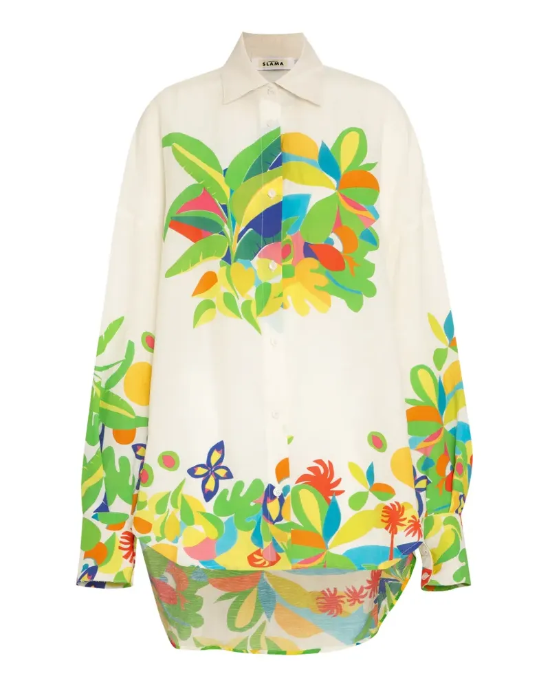 Amir Slama floral shirt - Weiß Weiß