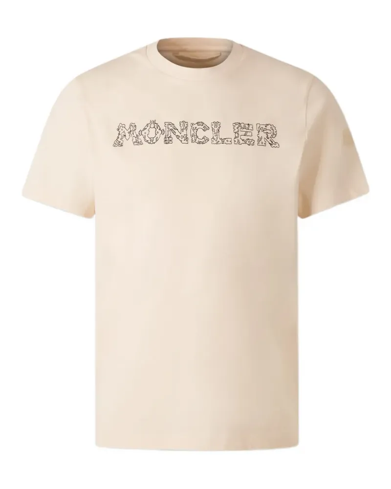 Moncler T-Shirt mit grafischem Print - Nude Nude