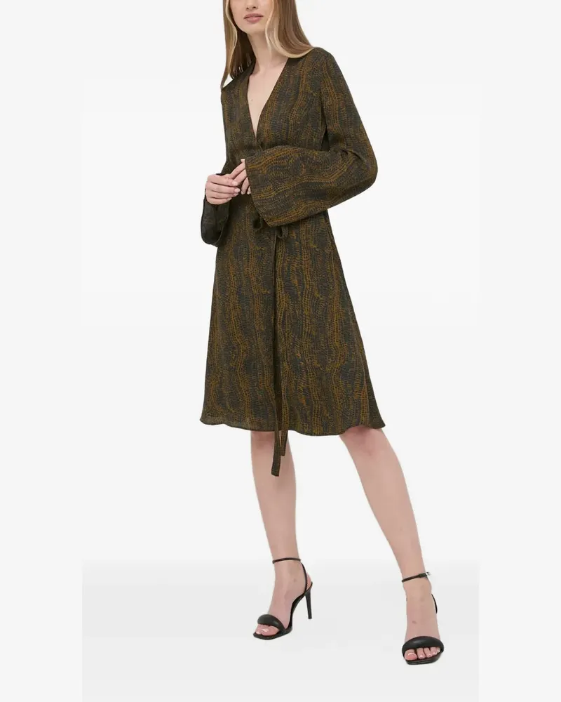 Trussardi snake-print wrap midi dress - Braun Braun