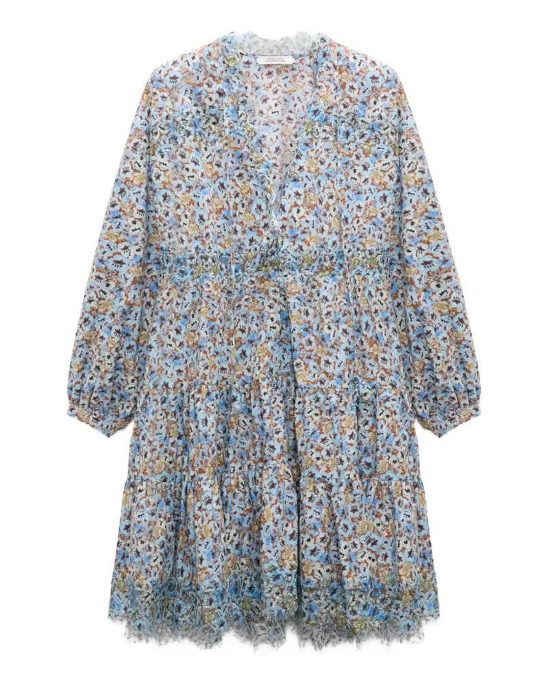 Dorothee Schumacher Gestuftes Minikleid mit Floral Volumes-Print - Blau Blau
