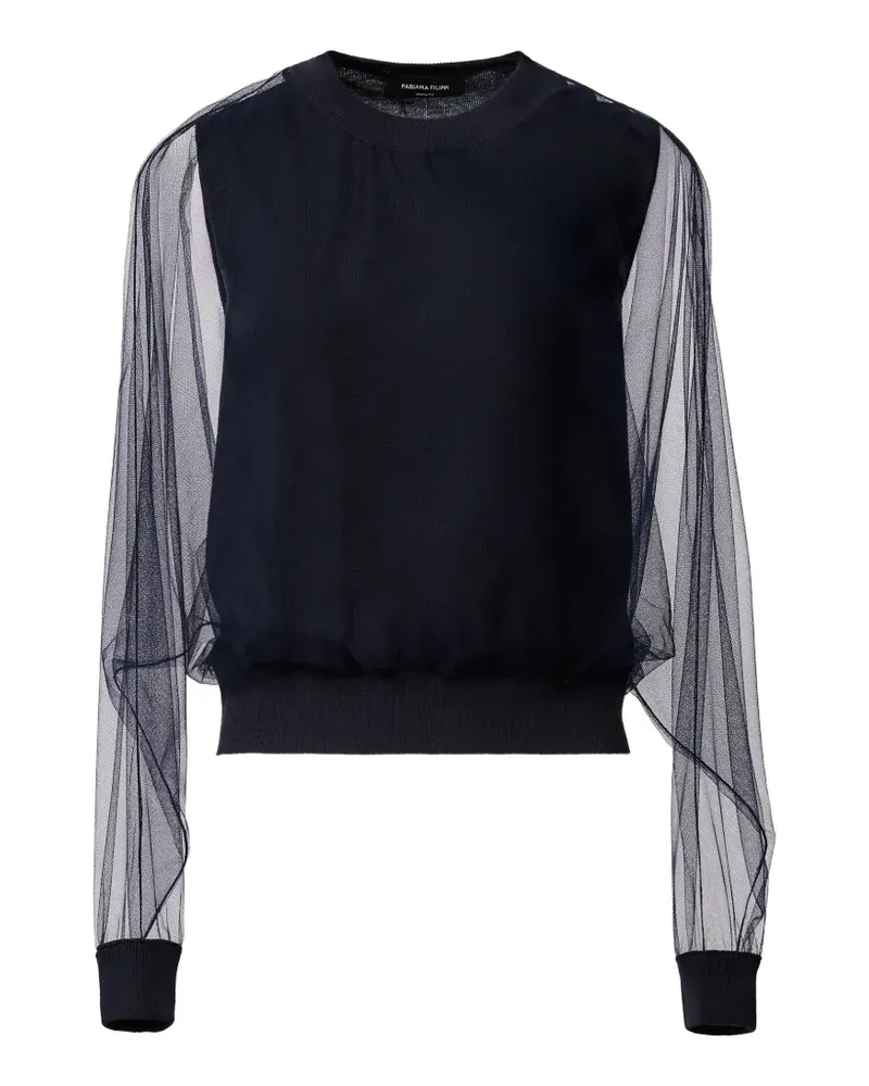 Fabiana Filippi Bluse mit semi-transparenten Ärmeln - Blau Blau