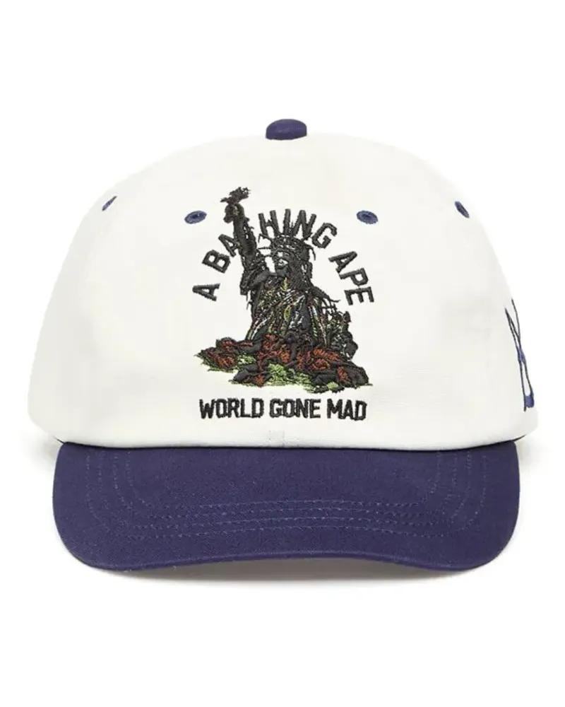 BAPE Bestickte Baseballkappe - Weiß Weiß