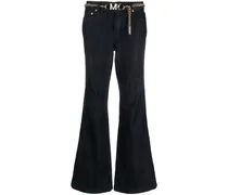 Halbhohe Schlagjeans - Blau