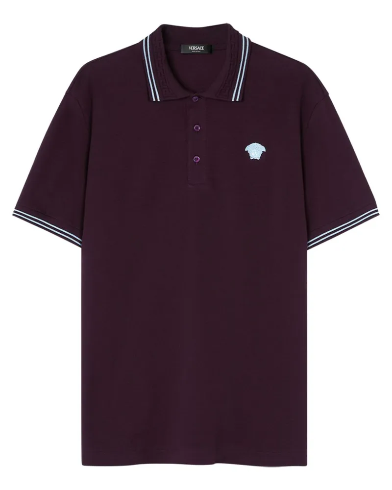 Versace Poloshirt mit Medusa - Violett Violett