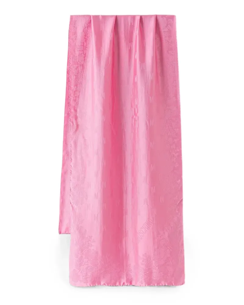 Moschino Seidenschal mit Jacquard-Logo - Rosa Rosa
