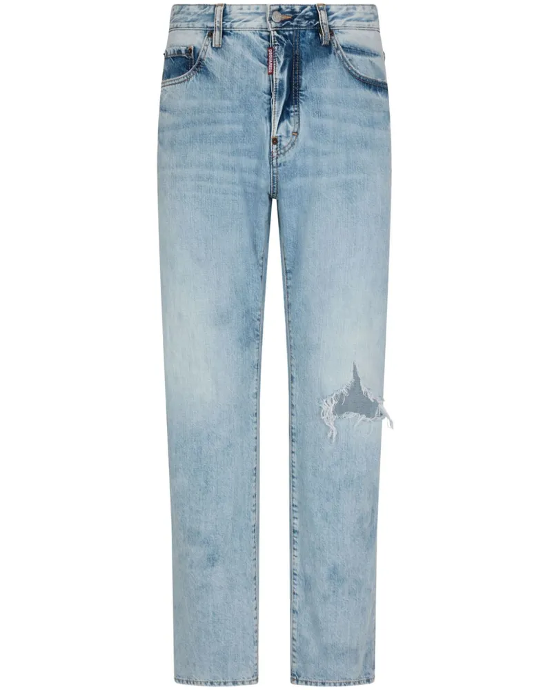 Dsquared2 Gerade Jeans im Distressed-Look - Blau Blau