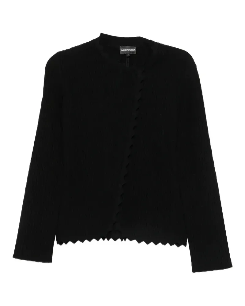 Emporio Armani scalloped-edge textured jacket - Schwarz Schwarz