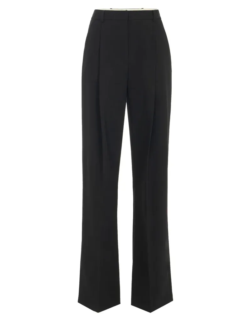 Elisabetta Franchi Bundfaltenhose aus Krepp - Schwarz Schwarz