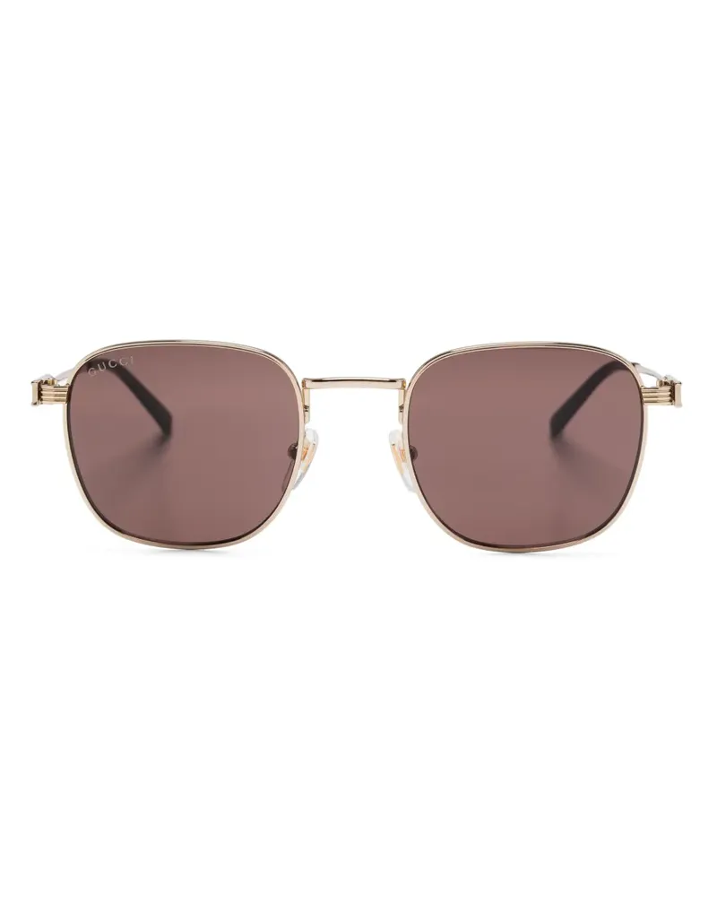 Gucci Sonnenbrille mit eckigem Gestell - Gold Gold