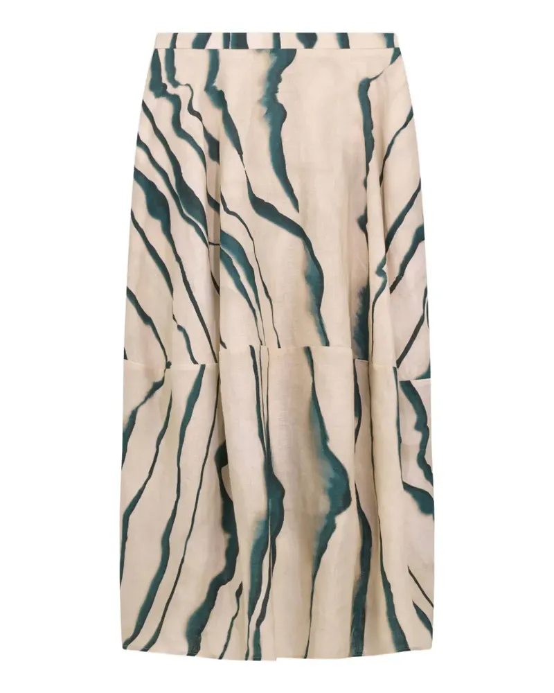 Liviana Conti Amber abstract print mid skirt - Nude Nude