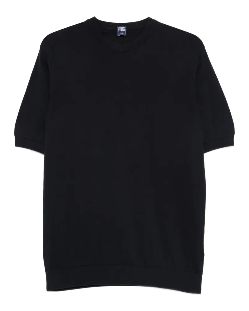 Fedeli T-Shirt mit rundem Ausschnitt - Blau Blau