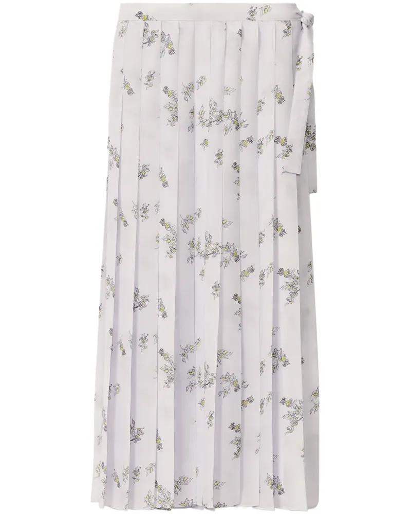 Fabiana Filippi Midirock mit Blumen-Print - Weiß Weiß