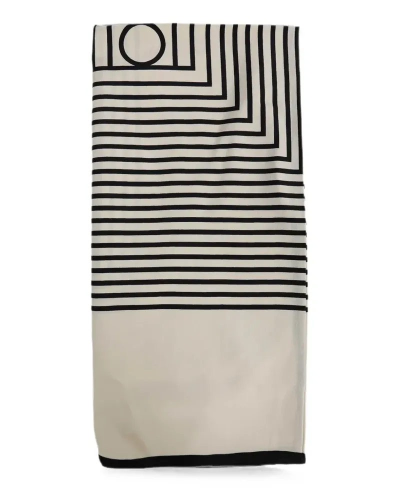Totême Seidenschal mit Monogramm-Print - Nude Nude