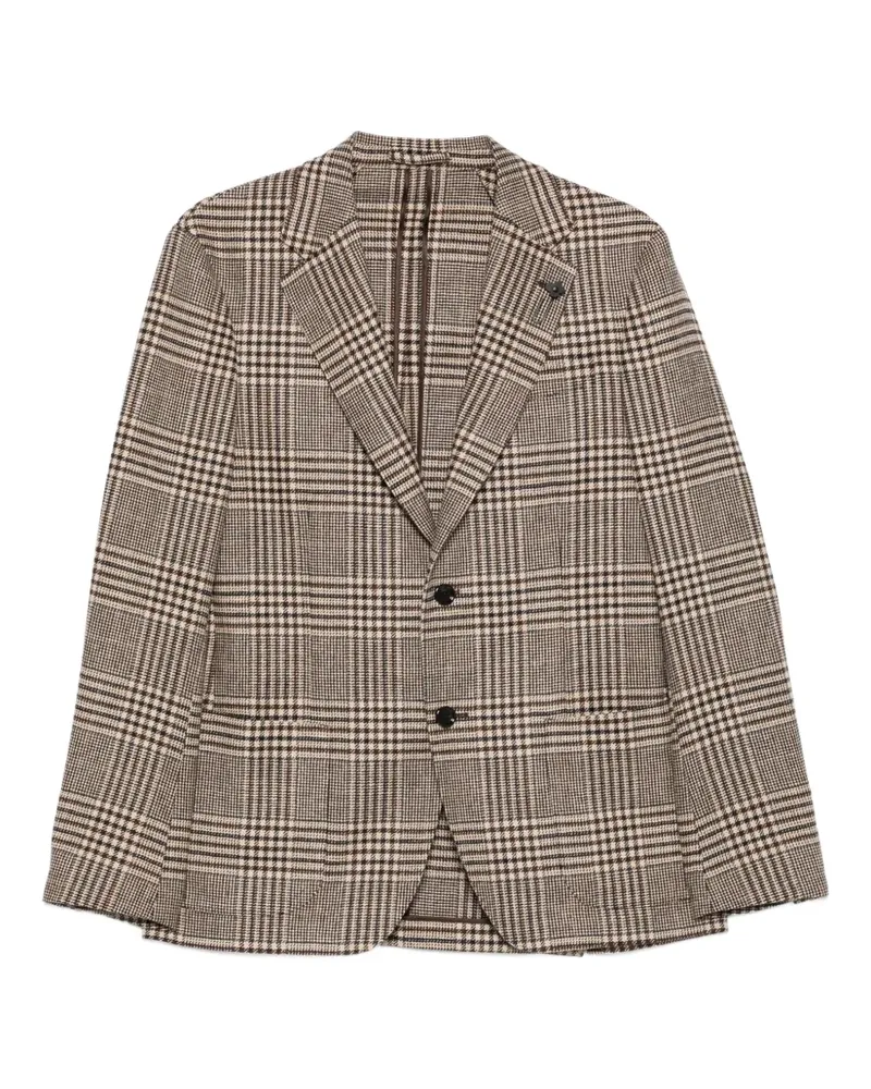 LARDINI Karierte Jacke - Braun Braun