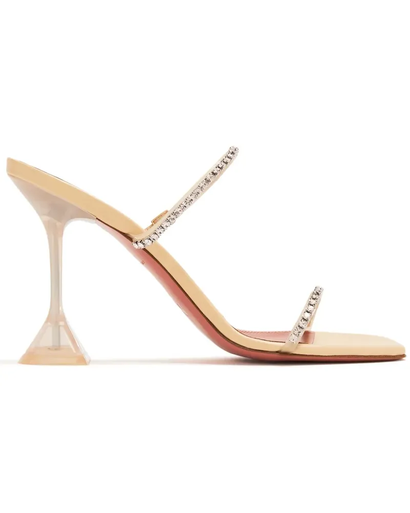 Amina Muaddi Gilda 95 Sandalen mit Kristallen - Gelb Gelb