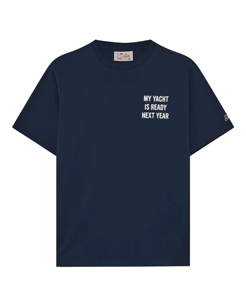MC2 Saint Barth T-Shirt mit Slogan-Print - Blau Blau