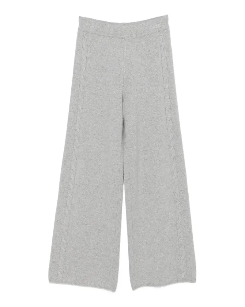 Lisa Yang Olanda Palazzohose mit Zopfmuster - Grau Grau