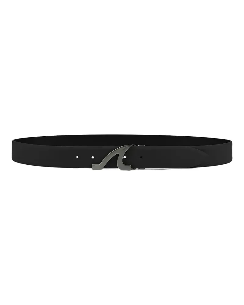 Paul & Shark logo-buckle leather belt - Schwarz Schwarz