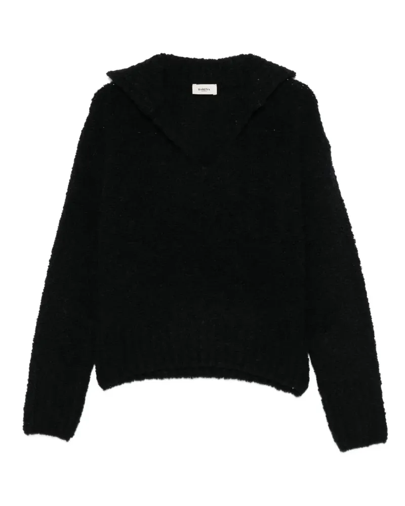 BARENA Texturierter Pullover - Schwarz Schwarz