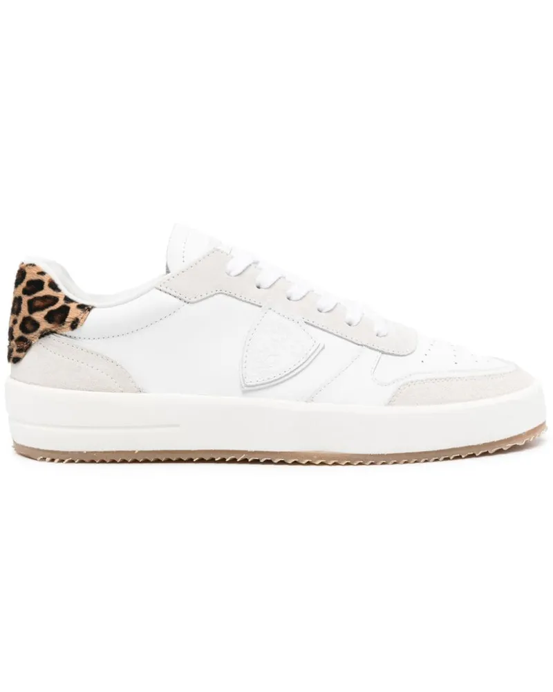 Philippe Model Nice Sneakers mit Leoparden-Print - Weiß Weiß