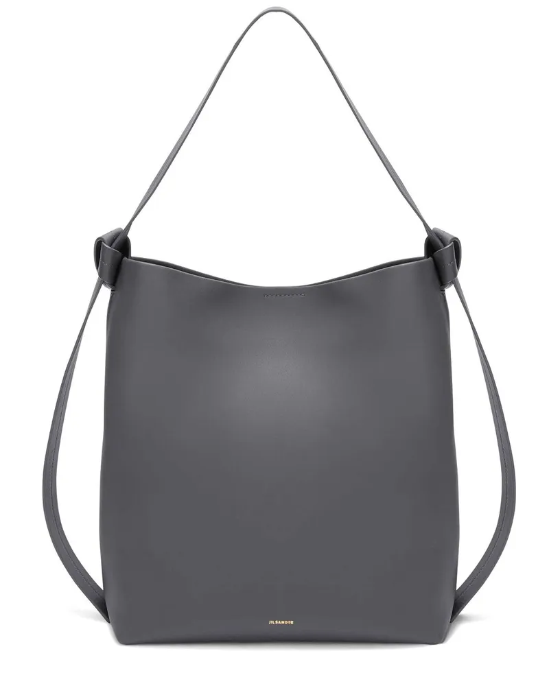 Jil Sander Mittelgroße Knot Schultertasche - Grau Grau
