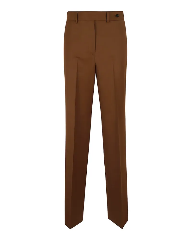 Kiton Gerade Hose mit Bügelfalten - Braun Braun