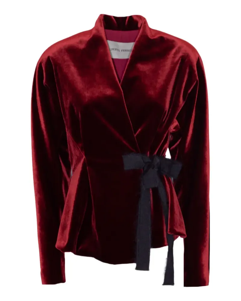 Alberta Ferretti velvet bow-detail jacket - Rot Rot