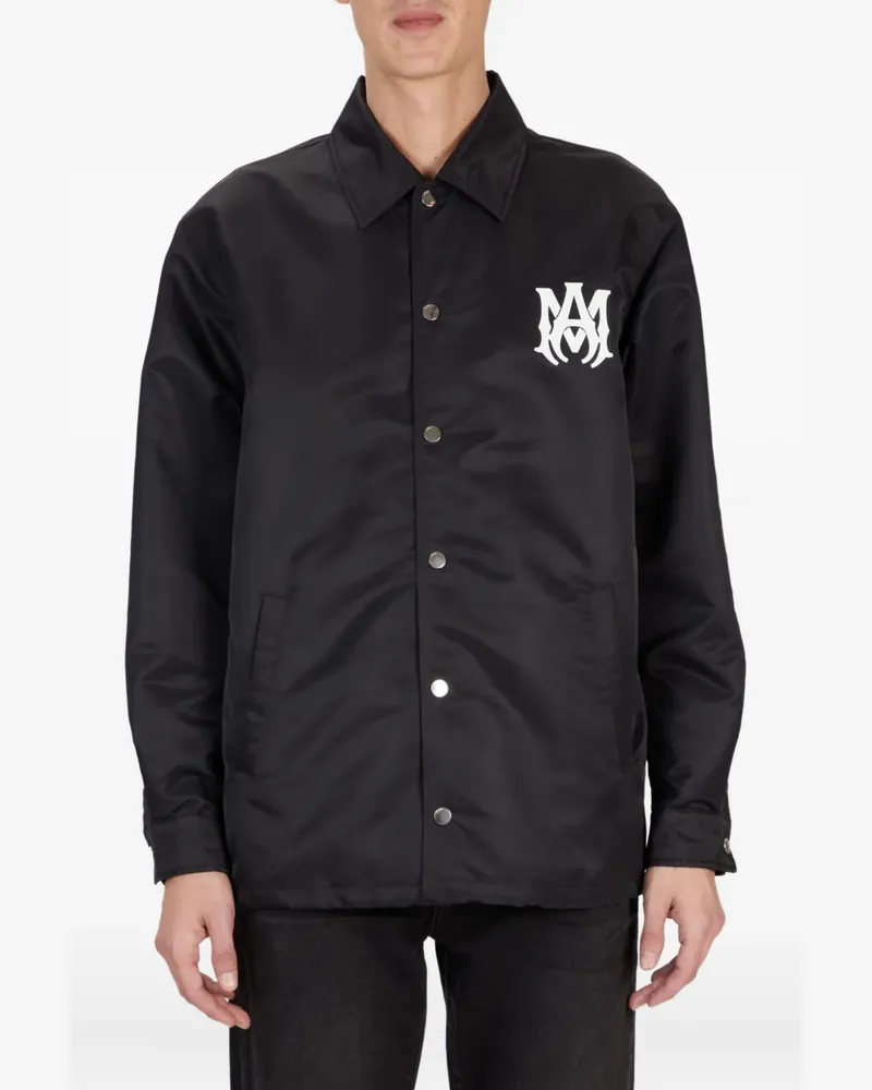 Amiri Geknöpfte Jacke mit Logo - Schwarz Schwarz