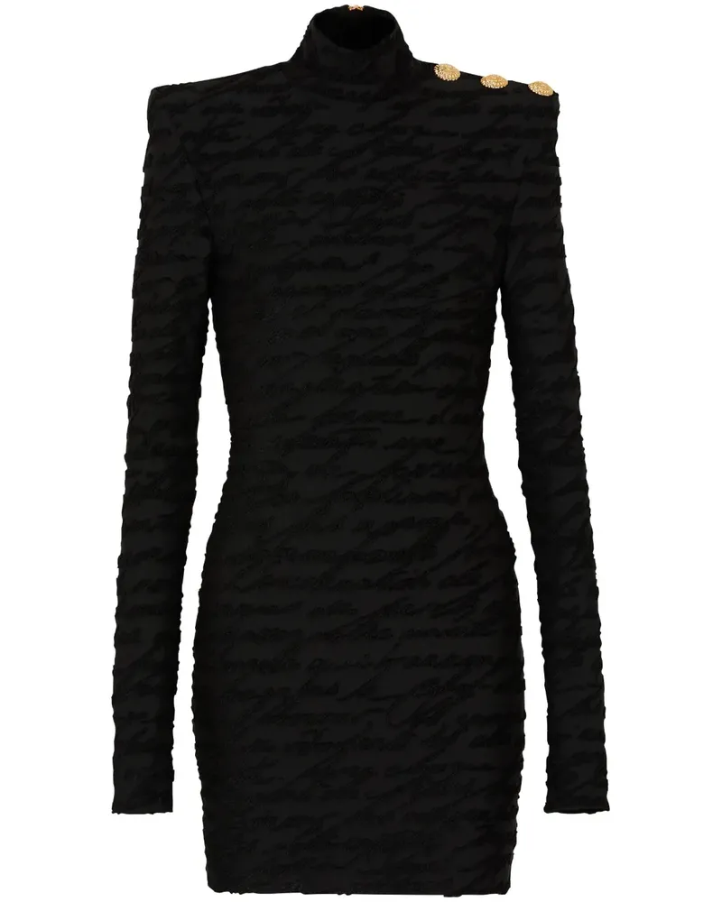 Balmain Minikleid mit Muster - Schwarz Schwarz