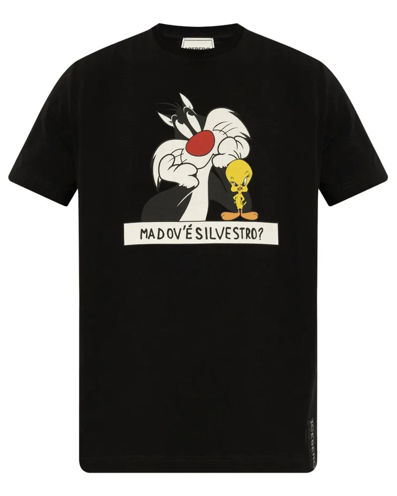 Iceberg T-Shirt mit Looney-Tunes-Print - Schwarz Schwarz