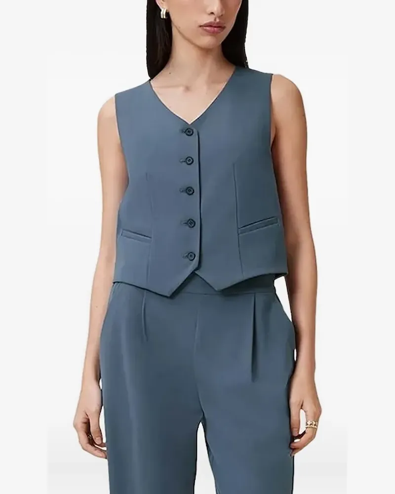 AllSaints Top mit Knopfverschluss - Blau Blau