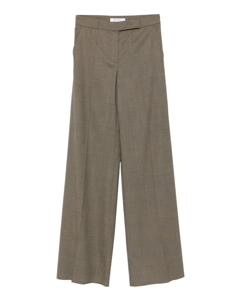 Max Mara Netto check-pattern wide-leg trousers - Grün Grün