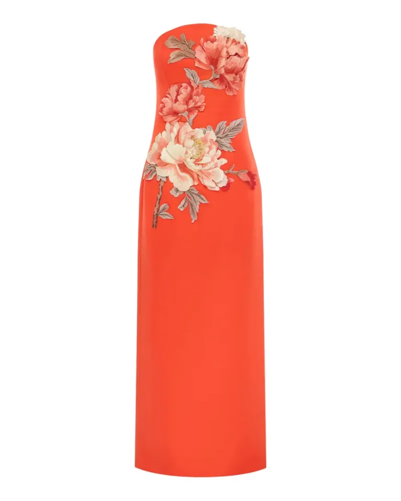 LEO LIN Ava floral midi dress - Orange Orange