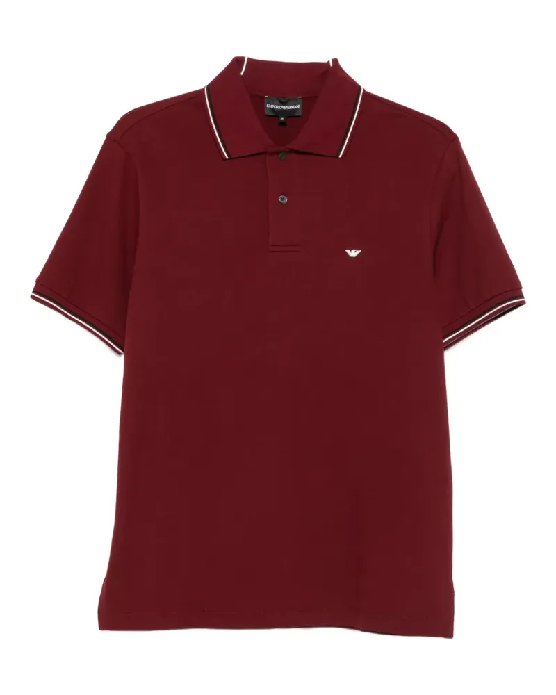 Emporio Armani Poloshirt mit Logo-Patch - Rot Rot