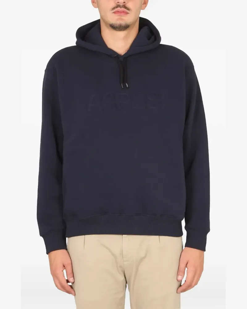 ASPESI Hoodie mit Logo-Prägung - Blau Blau
