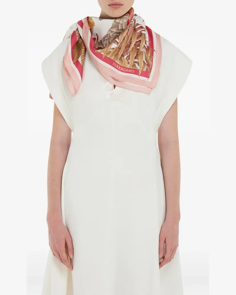 Ferragamo Seidenschal mit Indien-Print - Nude Nude