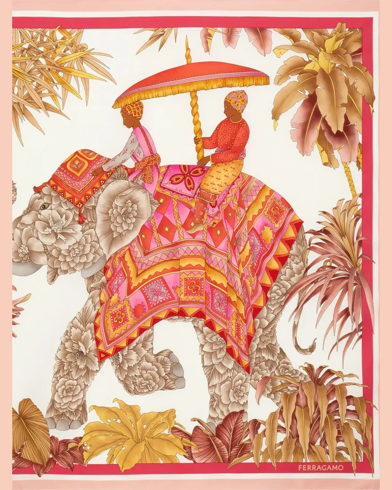 Ferragamo Seidenschal mit Indien-Print - Nude Nude