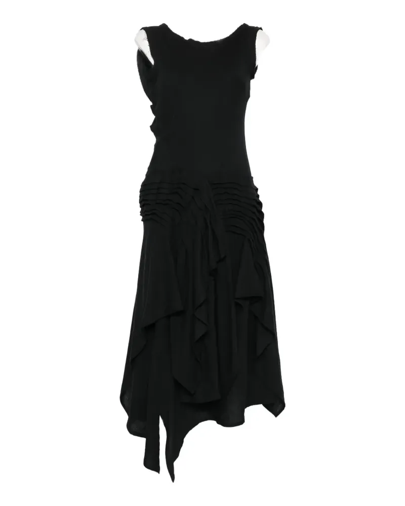 Yohji Yamamoto ruffled asymmetric dress - Schwarz Schwarz