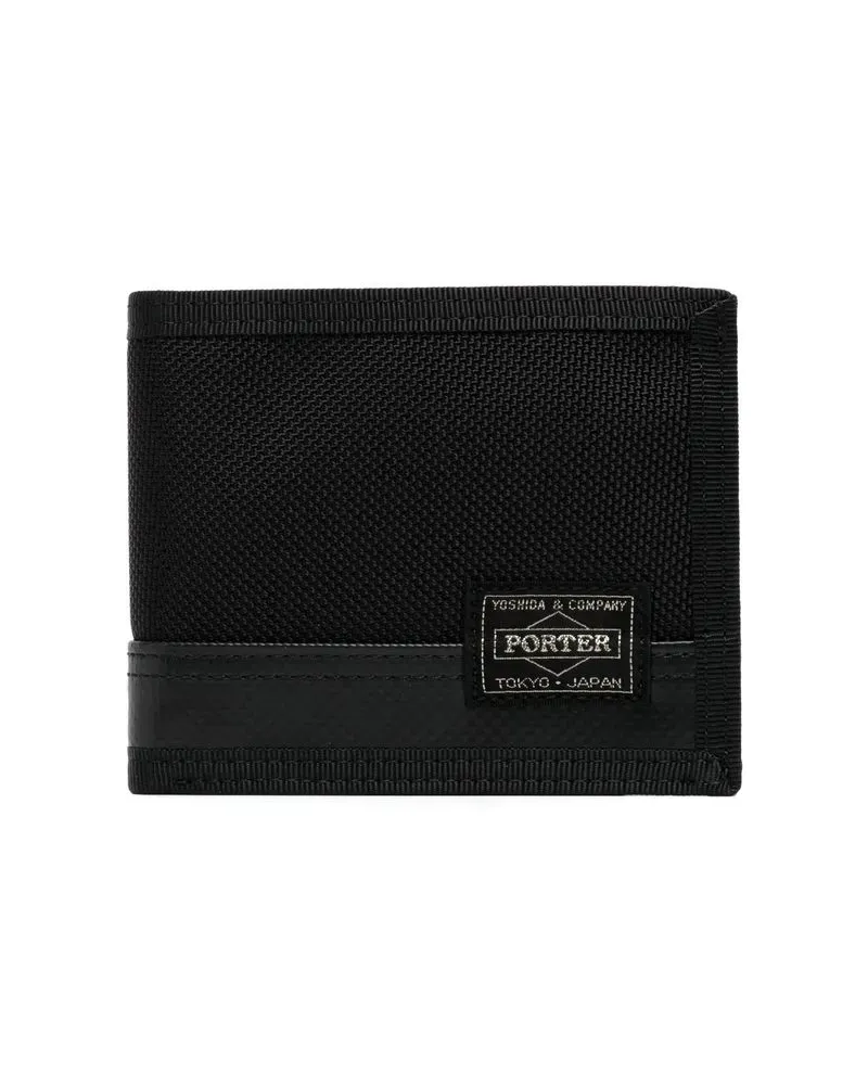 PORTER-YOSHIDA & CO Portemonnaie mit Logo-Patch - Schwarz Schwarz